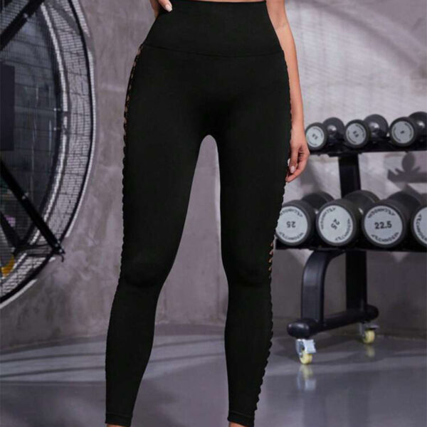 Hollow Tie Dye Printed Yoga Pants High Waist Butt Lift Seamless Sports Gym Fitness Leggings Slim Pants For Women Tight Trousers - Image 8