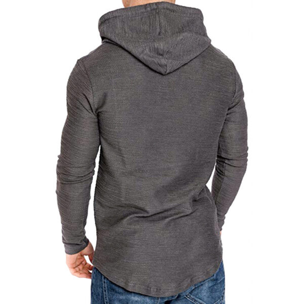 Men Hoodie Sweatshirt Casual Long Sleeve Slim Tops Gym T-shir - Image 2