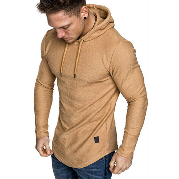 Men Hoodie Sweatshirt Casual Long Sleeve Slim Tops Gym T-shir - Image 5