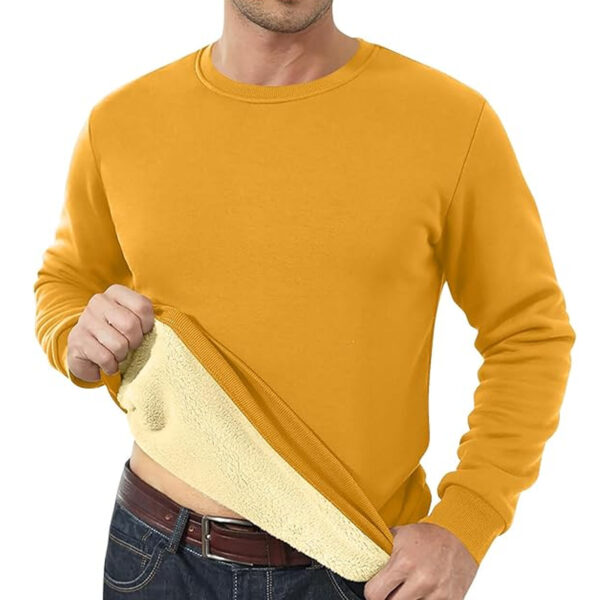 Men's Fleece Lined Padded Warm Keeping Loose Pullover Cashmere Hoodie - Image 10
