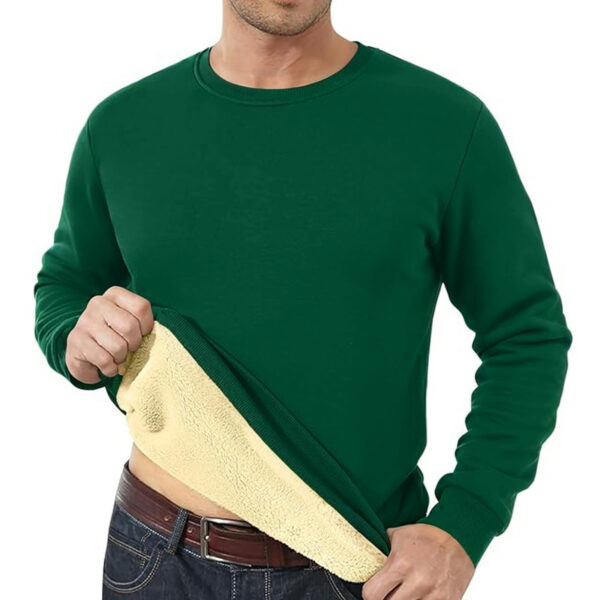 Men's Fleece Lined Padded Warm Keeping Loose Pullover Cashmere Hoodie - Image 6