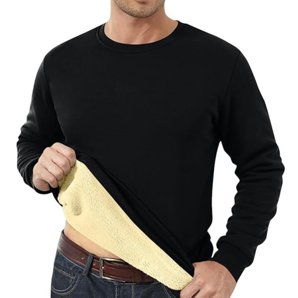 Men's Fleece Lined Padded Warm Keeping Loose Pullover Cashmere Hoodie - Image 4