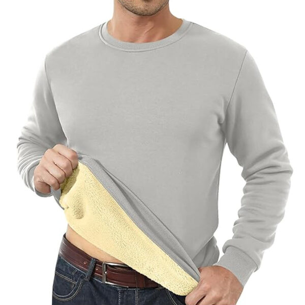 Men's Fleece Lined Padded Warm Keeping Loose Pullover Cashmere Hoodie - Image 7