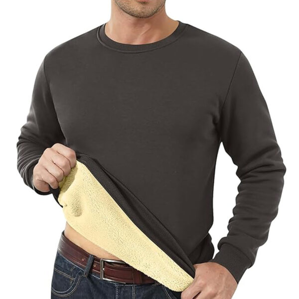 Men's Fleece Lined Padded Warm Keeping Loose Pullover Cashmere Hoodie - Image 5