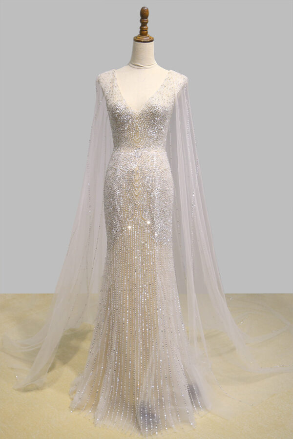 Women's Fashionable Personalized Shawl Evening Dress - Image 4