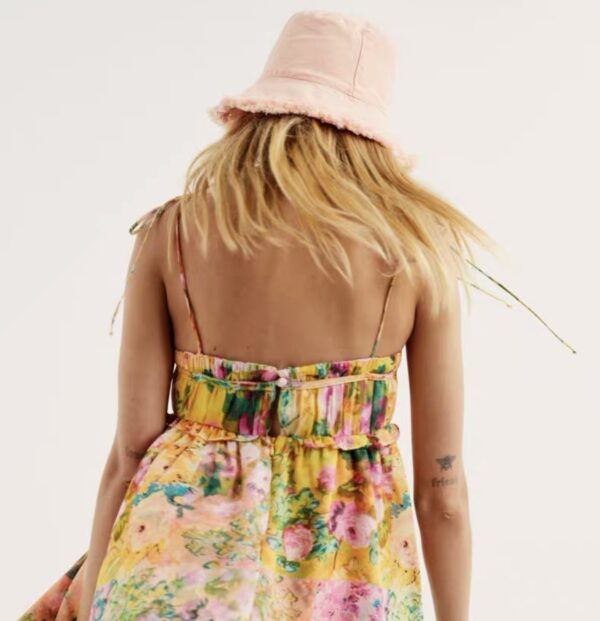 Y2K Flowers Print Suspender Dress Summer Fashion Ruffled Holiday Beach Short Dresses Womens Clothing - Image 3