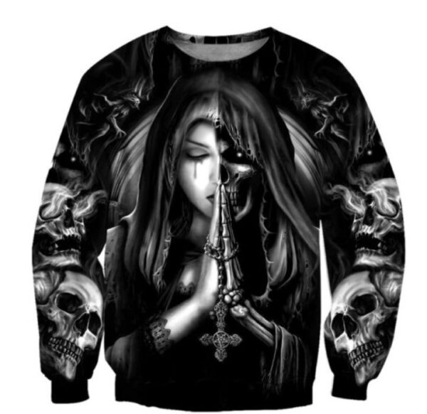 Halloween Skull Anime 3D Sweatshirt - Image 4